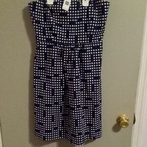 GAP Strapless Dress in Navy and White
